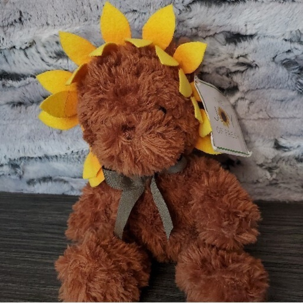 Aurora World Joy of Fresh Sunflower Teddy BEAR Spring 9" Plush Stuffed‎ Animal